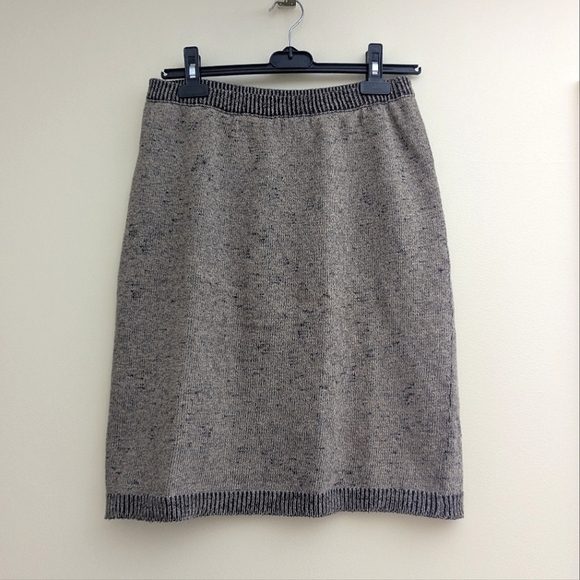 Vintage Jeanne Pierre women's knit beige skirt minimalist 90s cotton size med - Picture 1 of 7